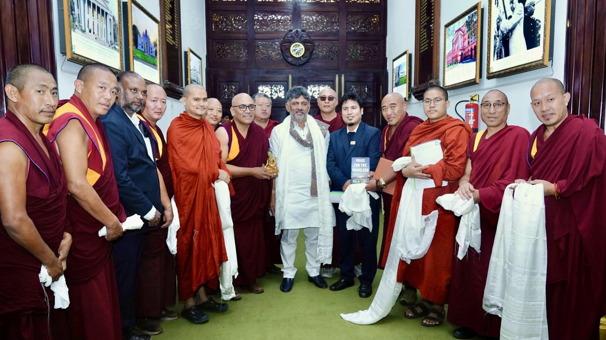 Buddhist monks meet Karnataka CM Shivakumar in Bengaluru