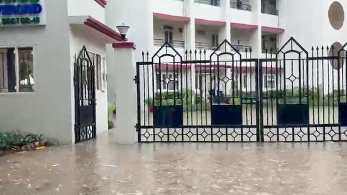 Gurugram house flooded after heavy rains in Sector 46