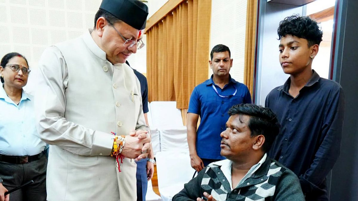 Uttarakhand CM Dhami hears specially-abled citizen's grievances in Dehradun