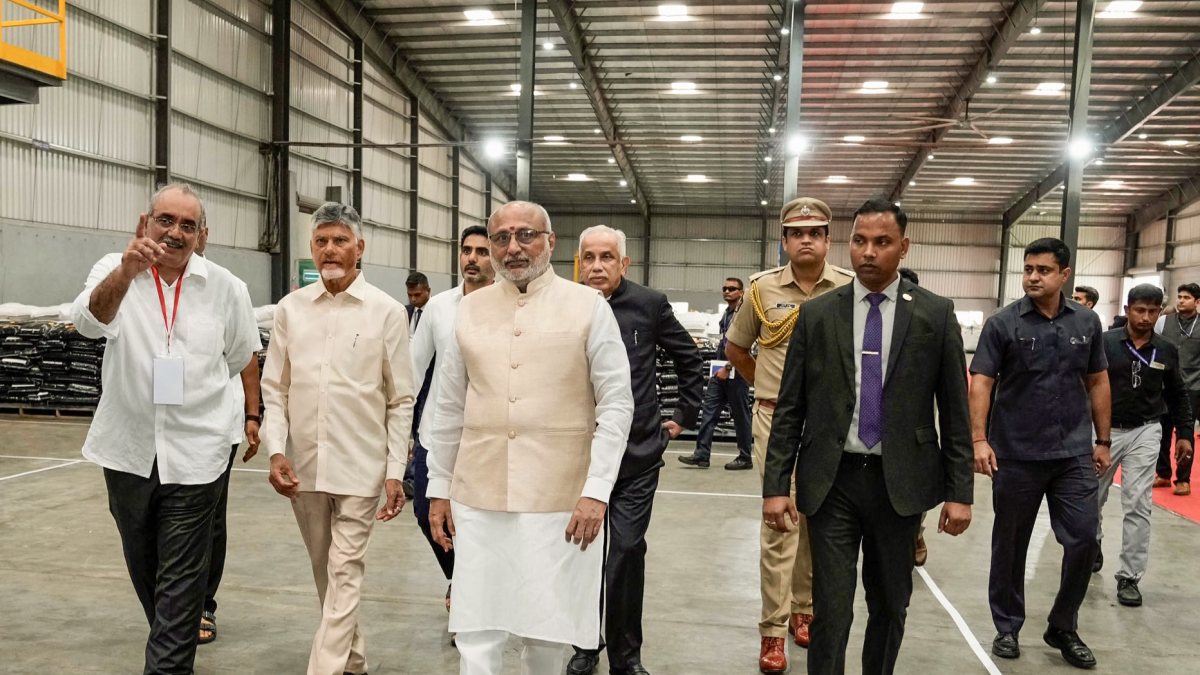 VP visits popcorn factory in Eluru with Andhra CM