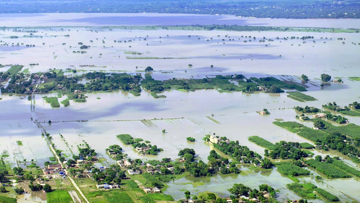 Aerial view shows flood devastation across Bihar districts
