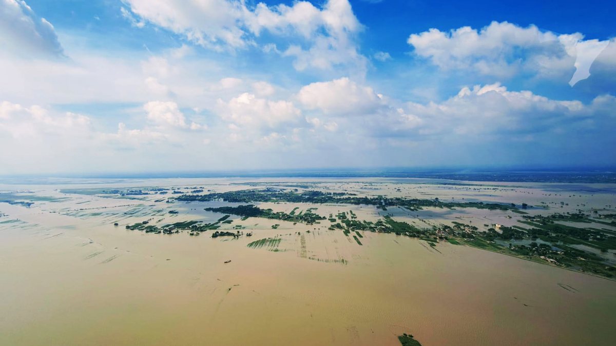 Aerial view shows flood devastation across Bihar districts