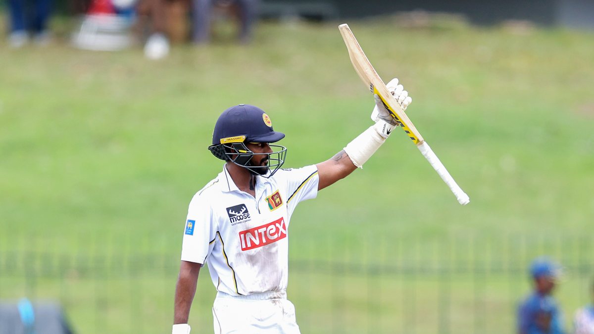 Sri Lankan batsman celebrates half-century on day three of second Test