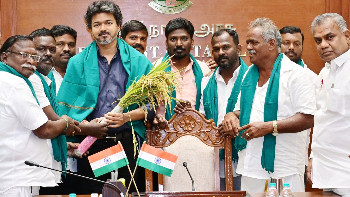 Tamil Nadu CM Vijay felicitated by airport project opposition committee