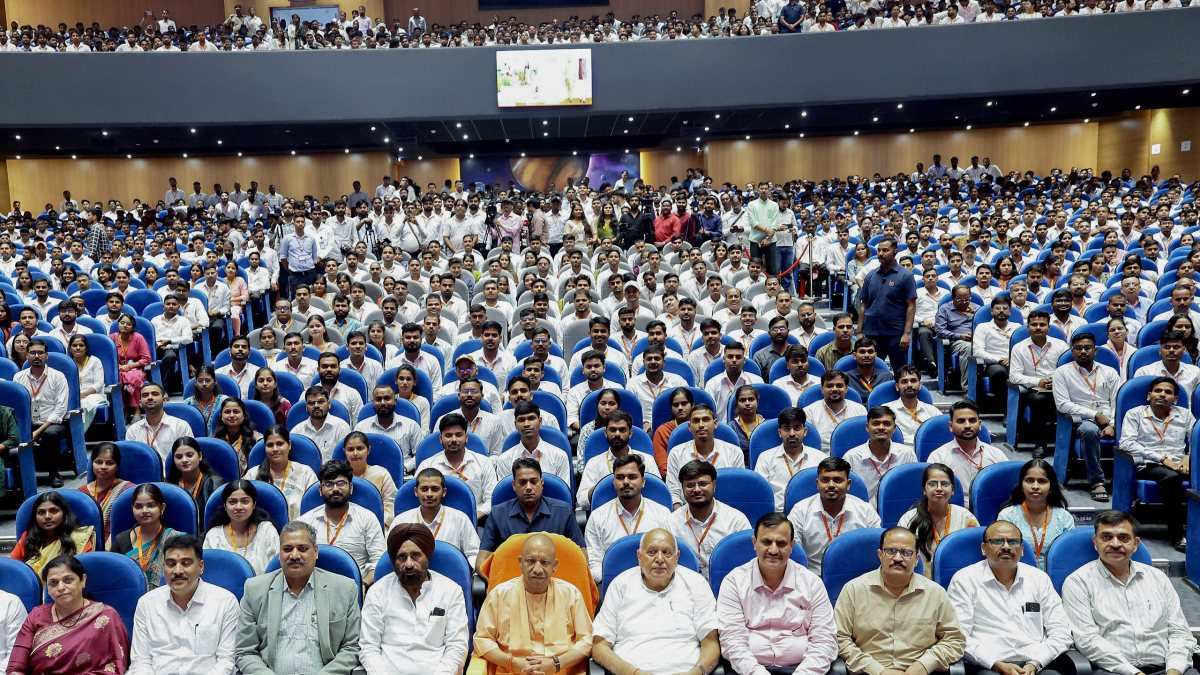Yogi Adityanath hands appointment letters to Mandi staff in Lucknow