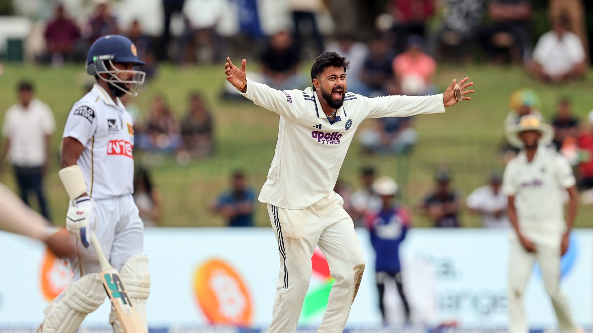 India's Saransh Jain appeals during 2nd Test in Colombo
