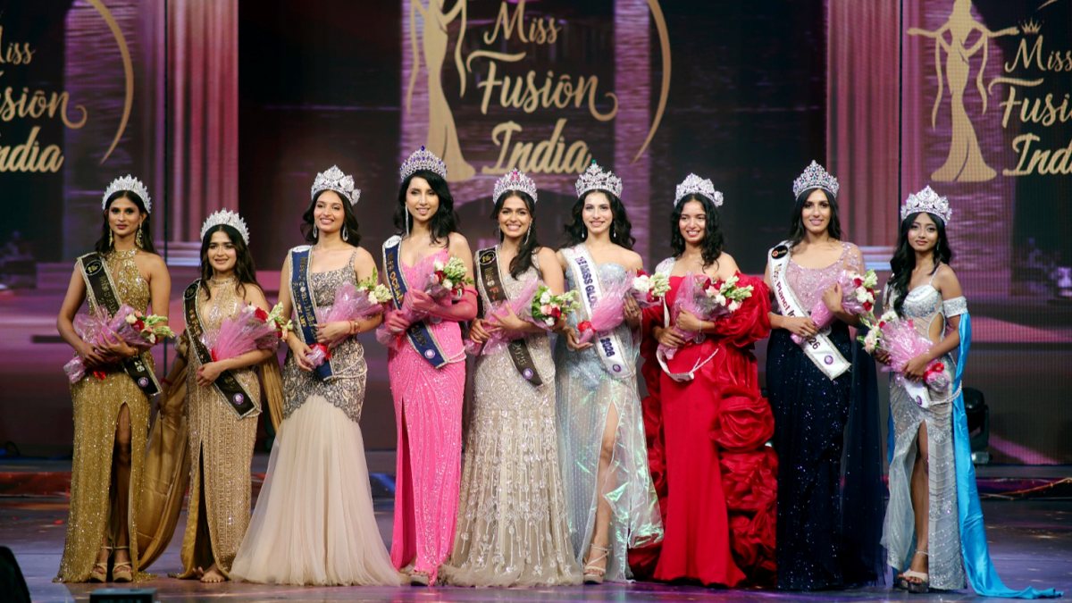 Models pose at Miss Fusion India grand finale in Jaipur
