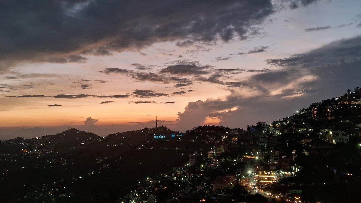 Twilight view of Shimla after fresh rainfall