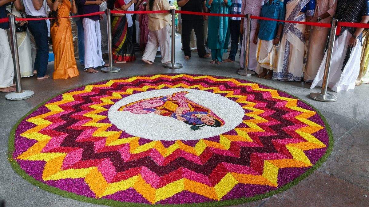 Onam pookalam display draws crowds at Delhi temple