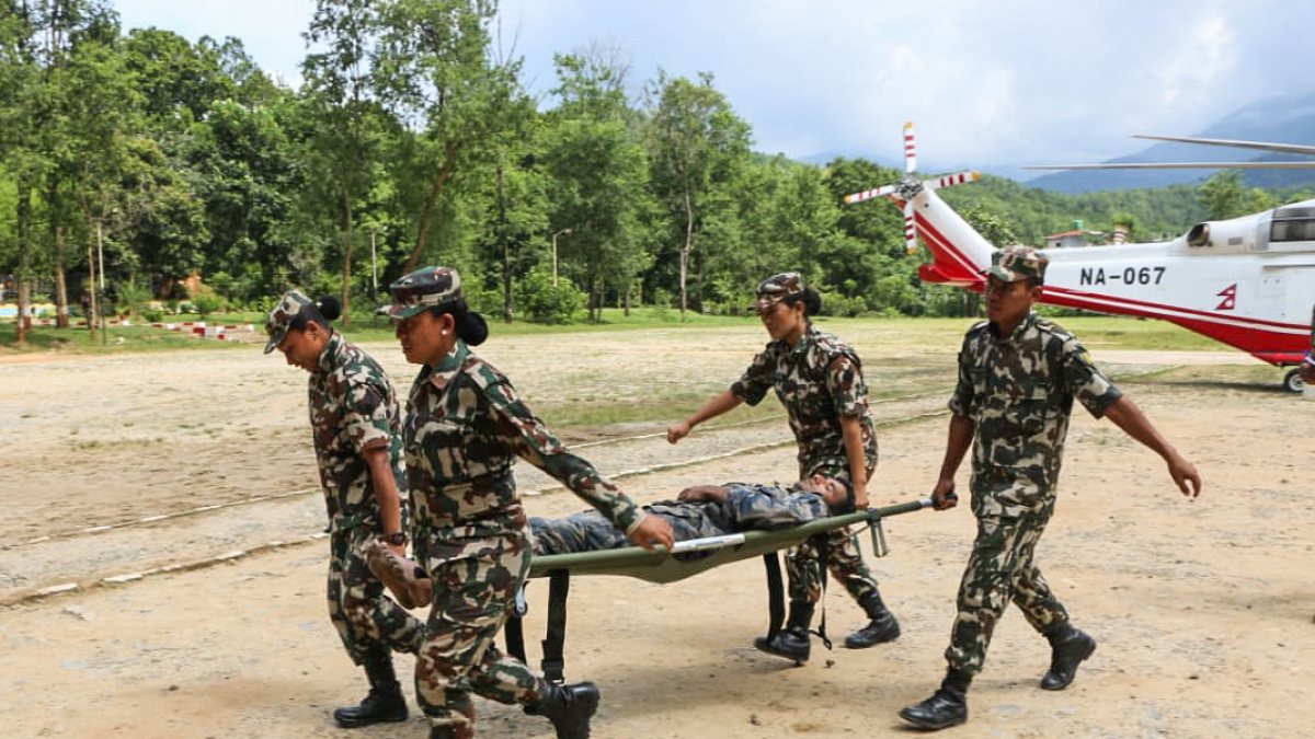 Nepal Army rescues victims of Bhotekoshi flash flood