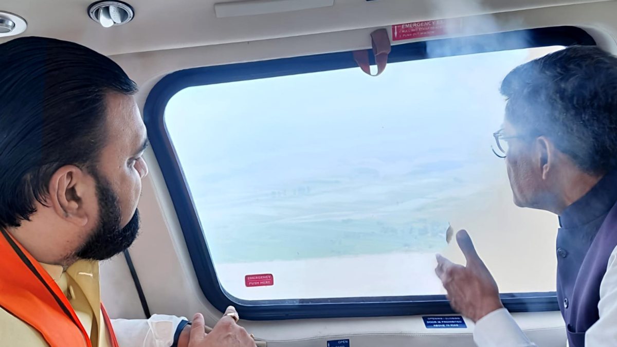 Bihar CM conducts aerial survey after Nepal flash floods