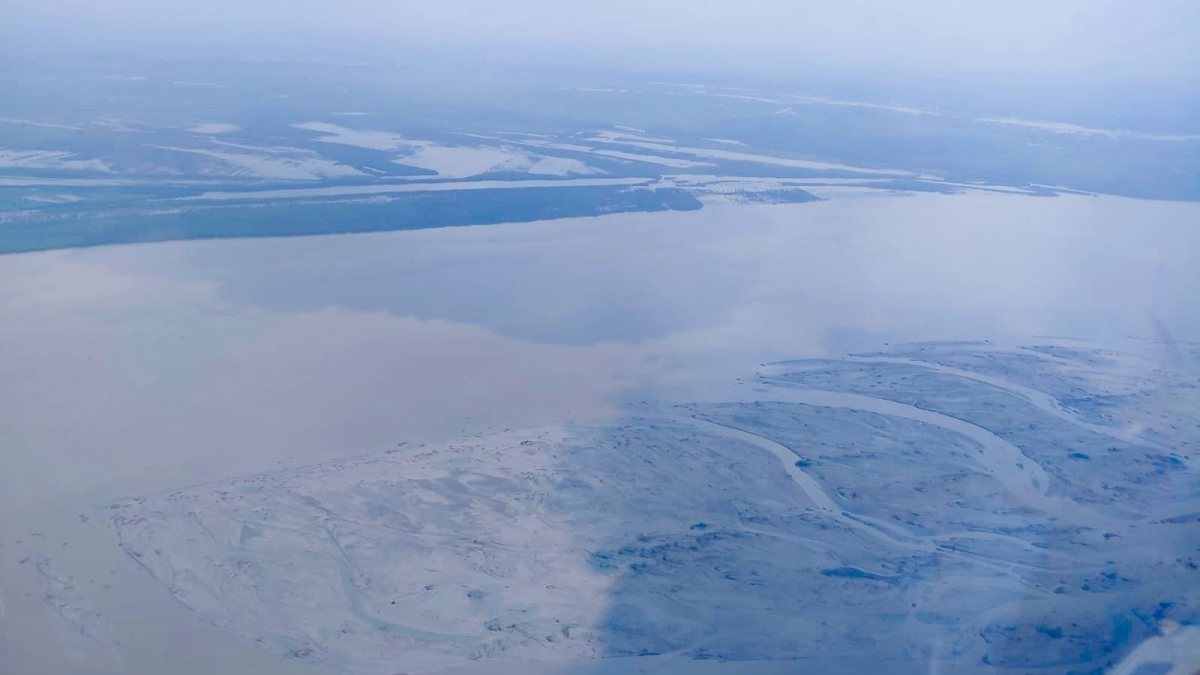 Aerial survey of Bihar border areas after Nepal flash floods