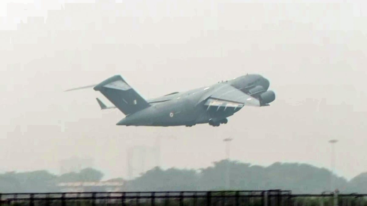Second IAF C-17 flight leaves for Nepal with relief material