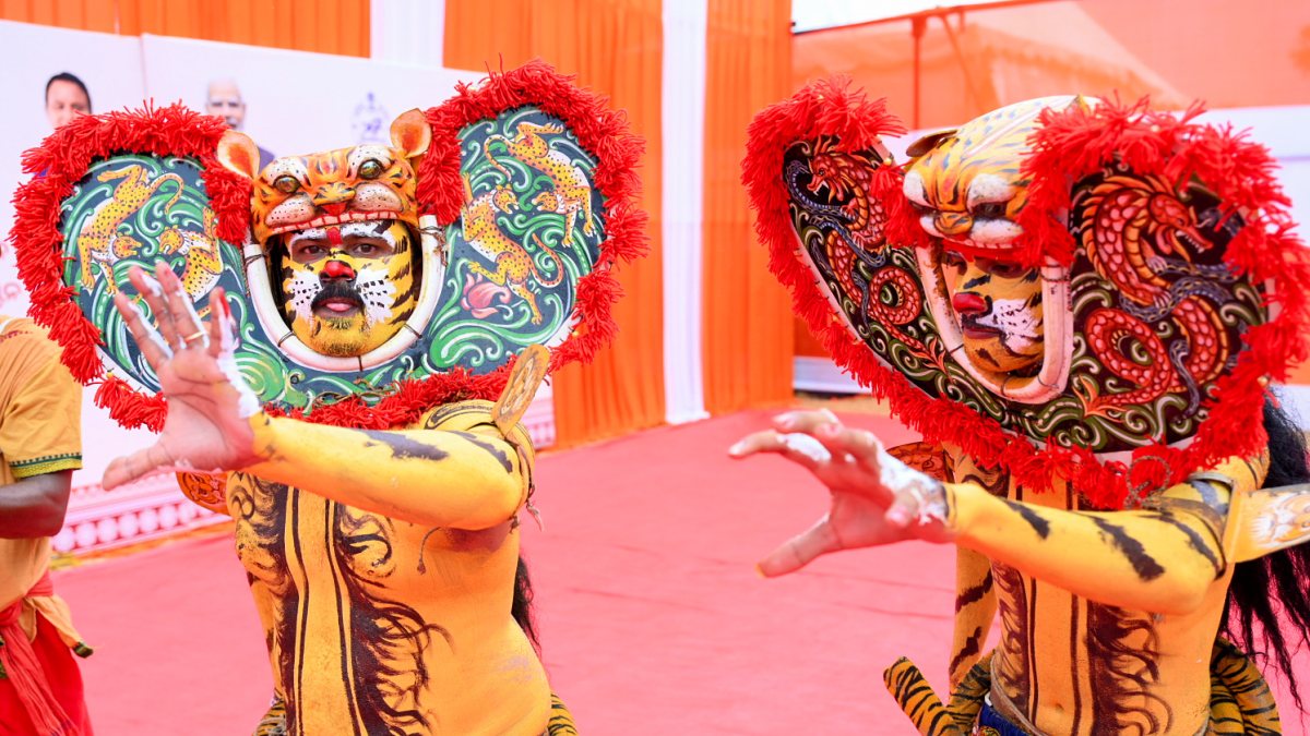 Artists perform at Dhabaleswar Temple foundation ceremony in Ganjam