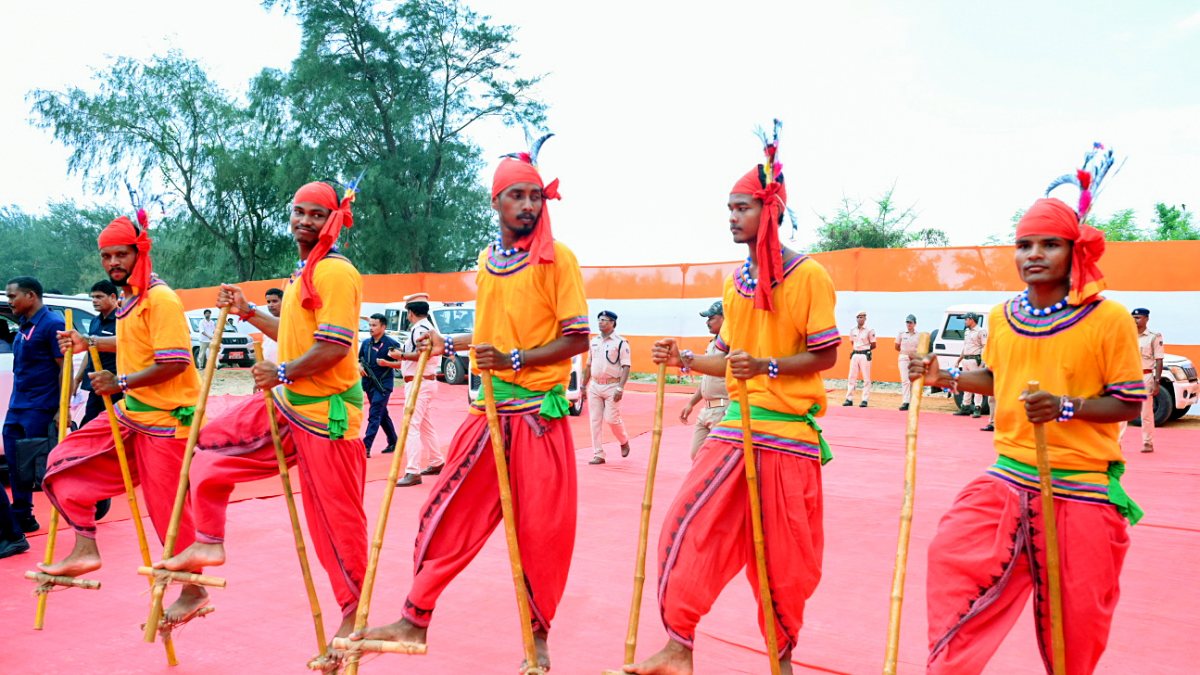 Artists perform at Dhabaleswar Temple foundation ceremony