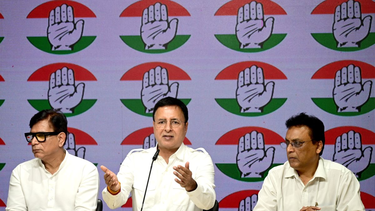 Congress MP Surjewala addresses press conference at AICC office