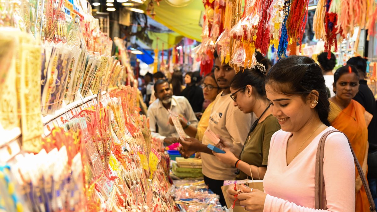 Women shop for Rakhis in Patna ahead of Raksha Bandhan