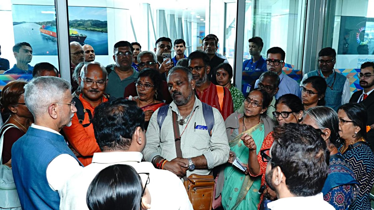 Jaishankar meets 21 Indians rescued from Nepal floods at Delhi airport
