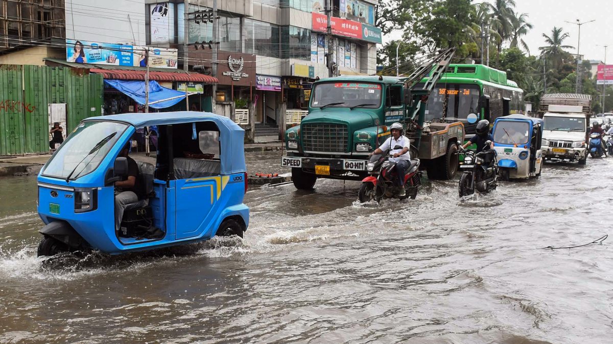Guwahati streets waterlogged after heavy rainfall
