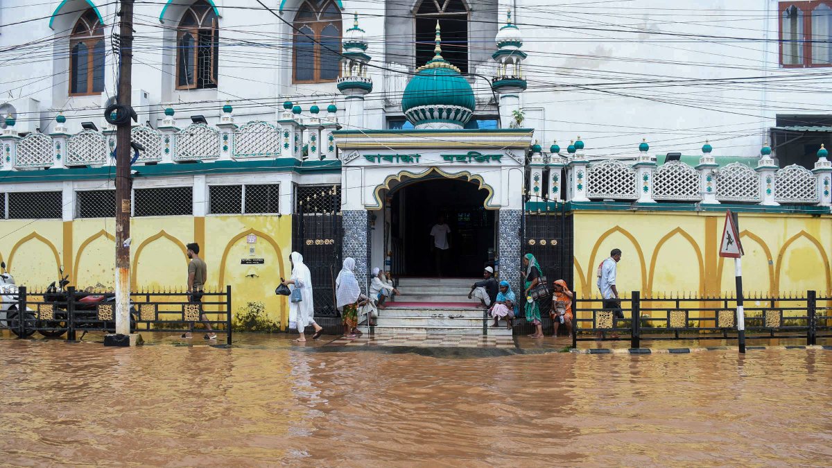 Guwahati street submerged after heavy rainfall