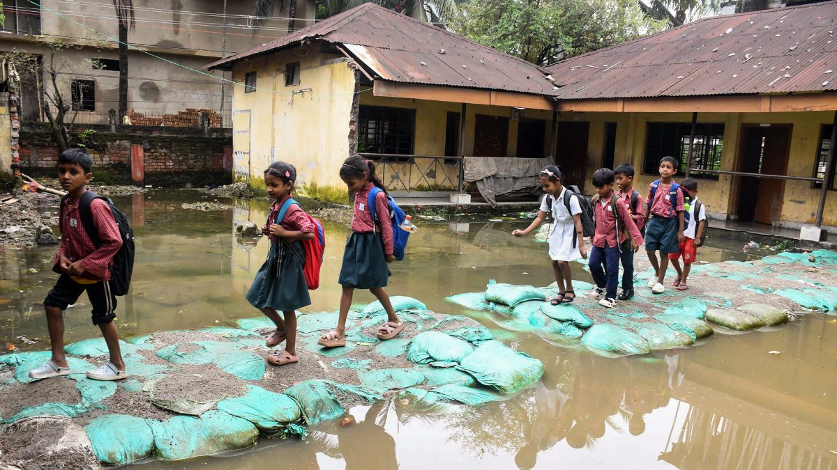 Guwahati school campus submerged after heavy rainfall