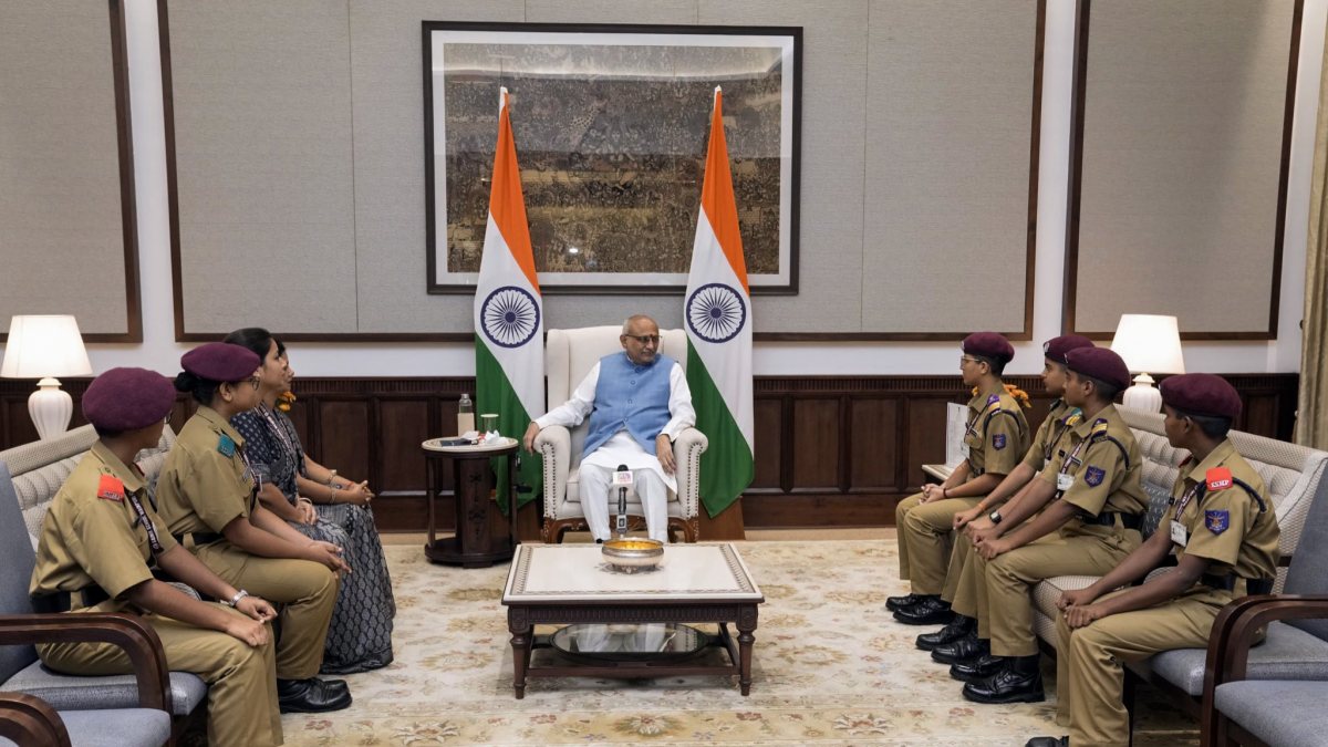 VP greets cadets on Raksha Bandhan at Uprashtrapati Bhavan