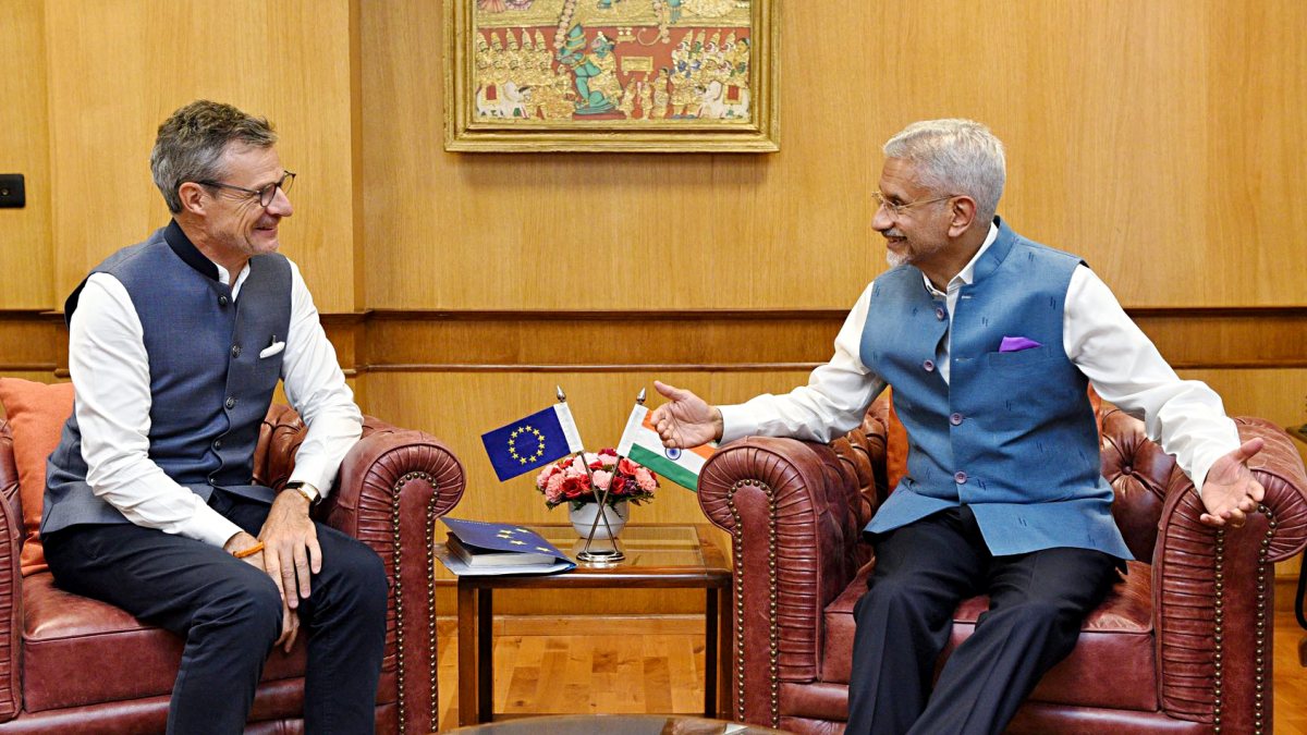 Jaishankar meets outgoing EU envoy Herve Delphin in New Delhi