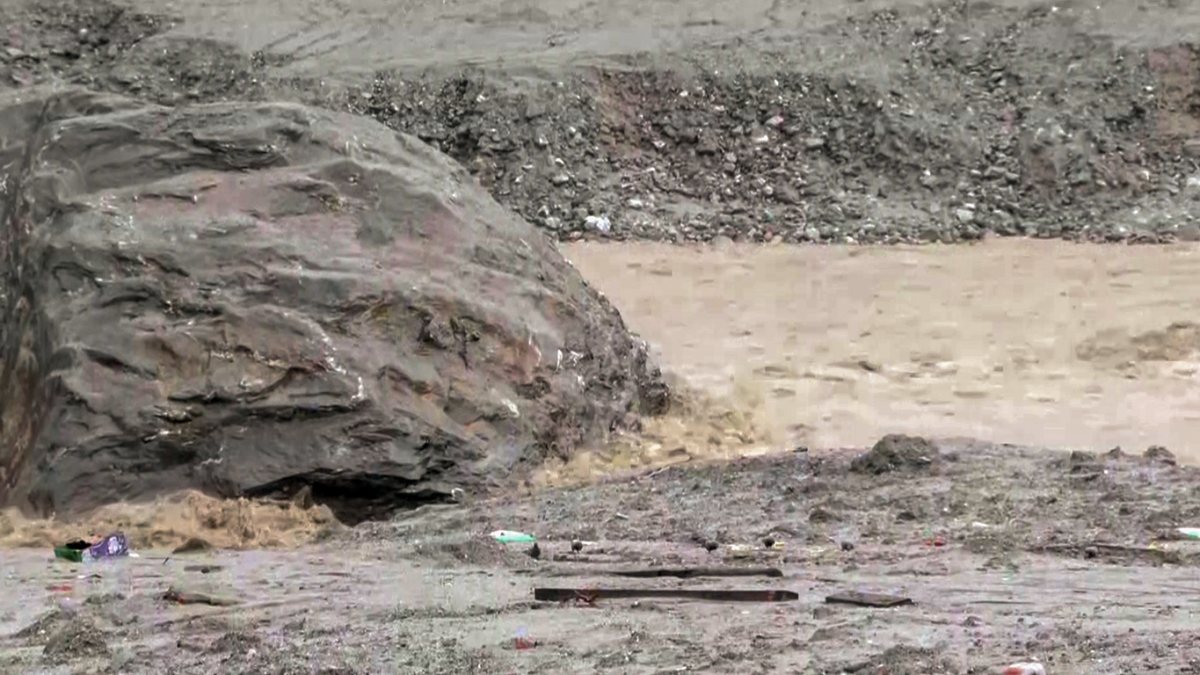 Flash floods leave Trishuli riverbanks thick with mud
