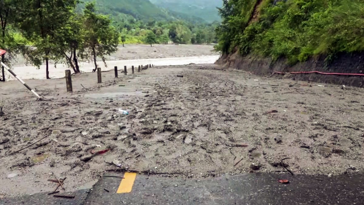 Nuwakot road washed away in flash floods
