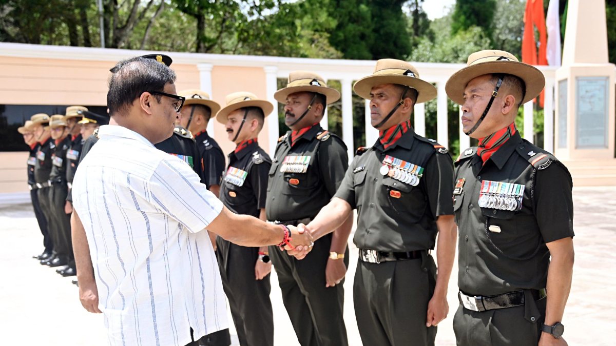 Assam CM Sarma meets Assam Regiment personnel in Shillong