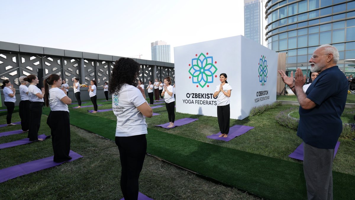 PM Modi joins yoga programme in Tashkent