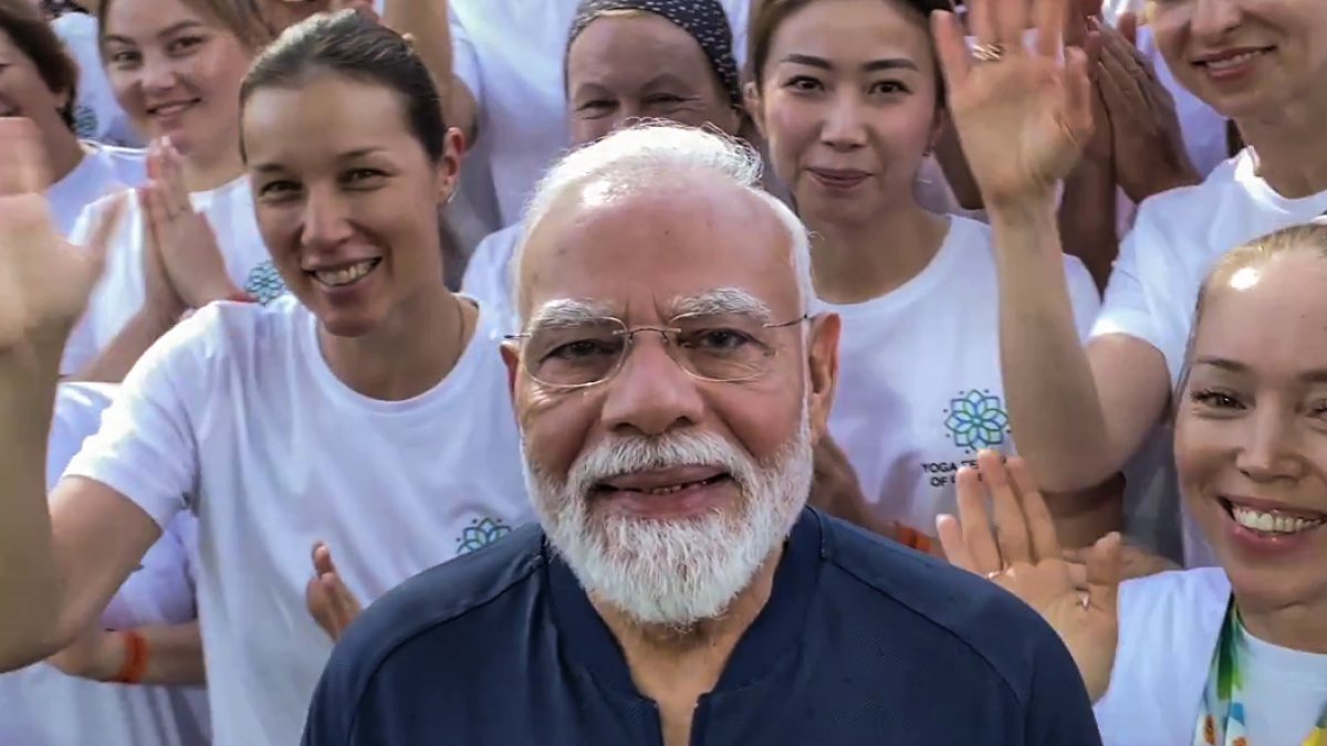 PM Modi joins yoga session with Uzbekistan practitioners in Tashkent