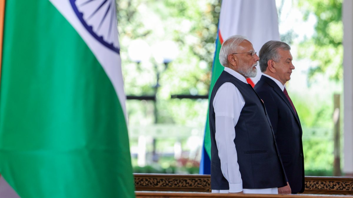 PM Modi gets ceremonial welcome in Tashkent for talks with Uzbek president