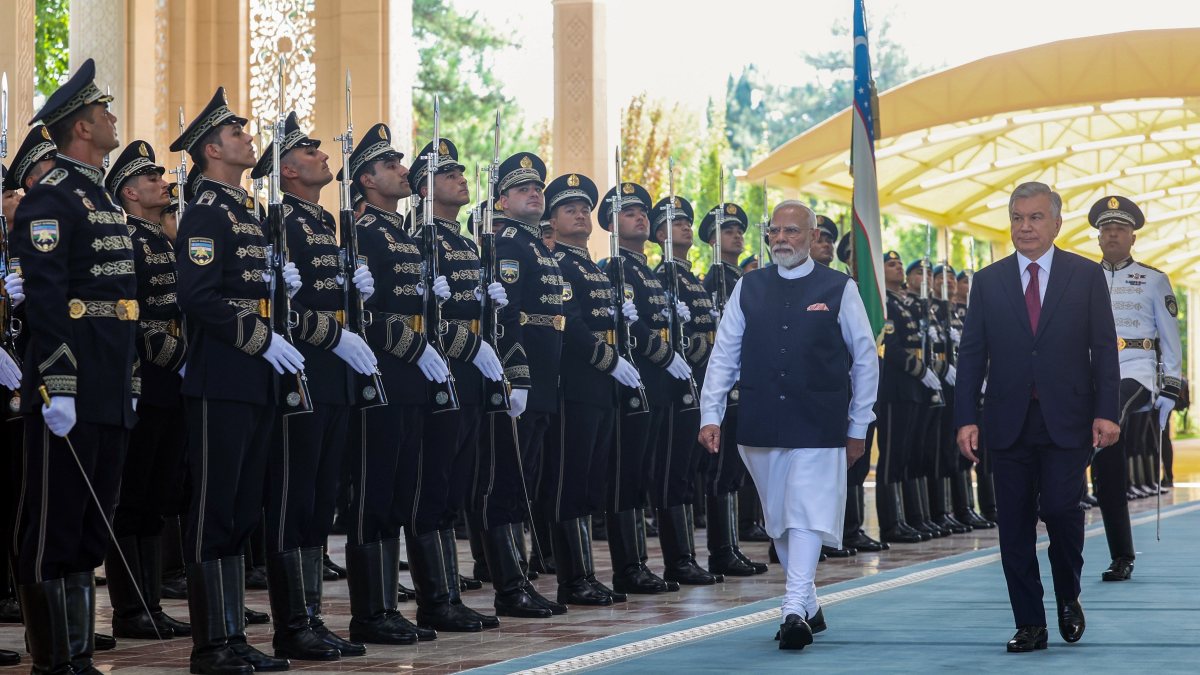 PM Modi gets ceremonial welcome in Tashkent for talks with Uzbek president
