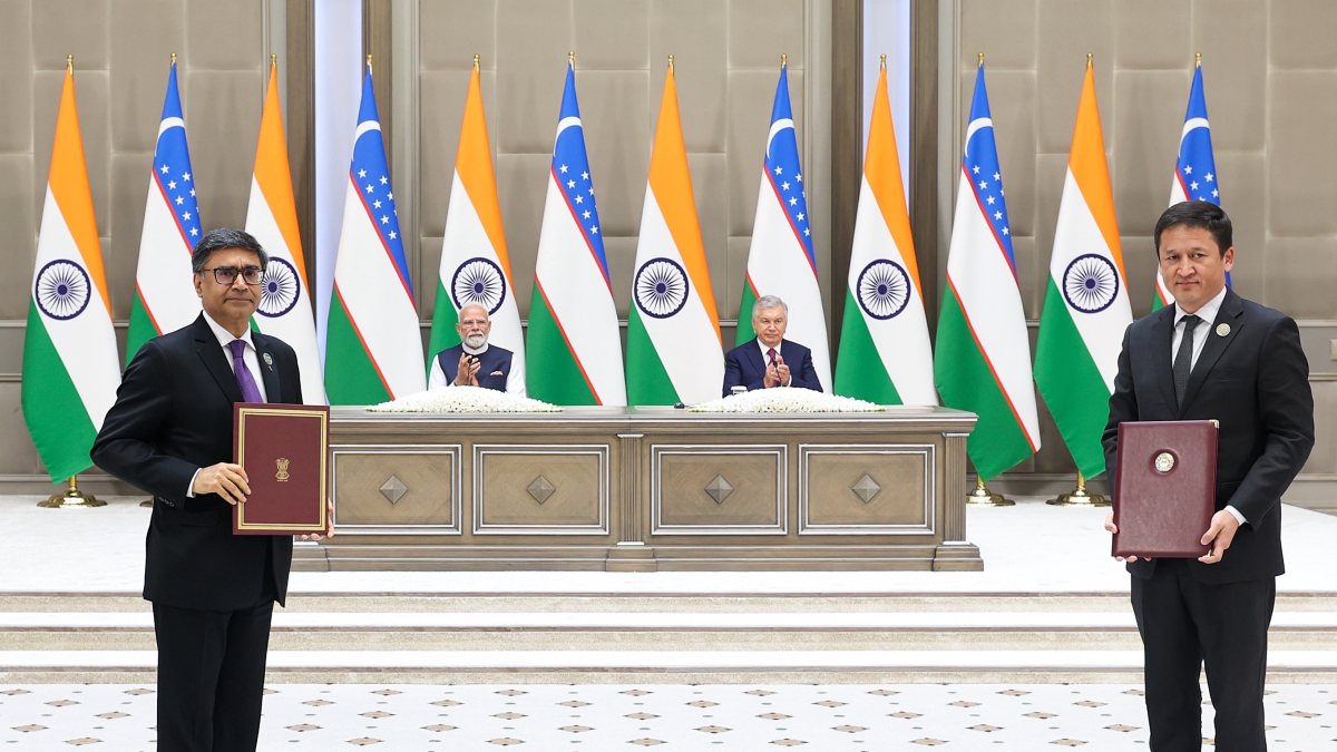 Modi and Mirziyoyev witness MoU exchange in Tashkent