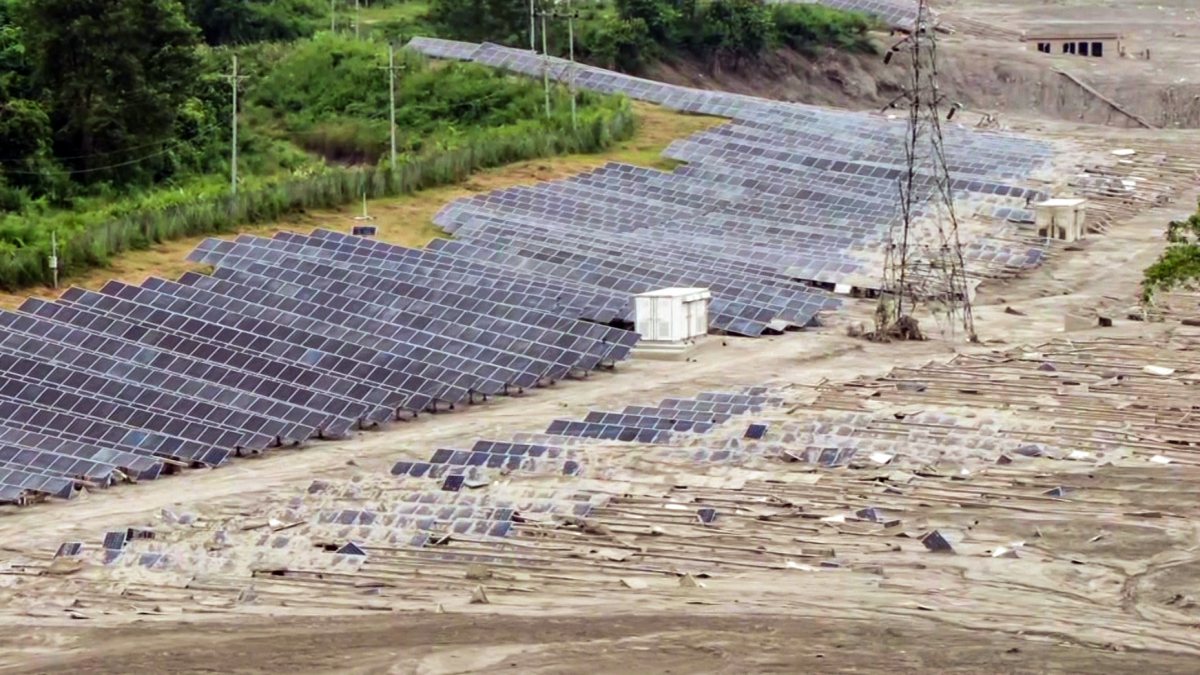 Solar plant on Trishuli bank buried under debris after flash floods