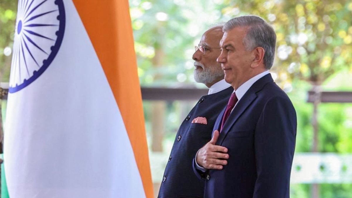 PM Modi receives Guard of Honour in Tashkent