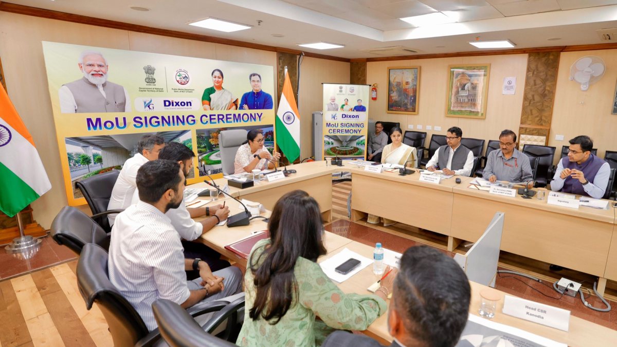 Delhi CM Rekha Gupta attends MoU signing with Dixon Technologies, Kanodia Group