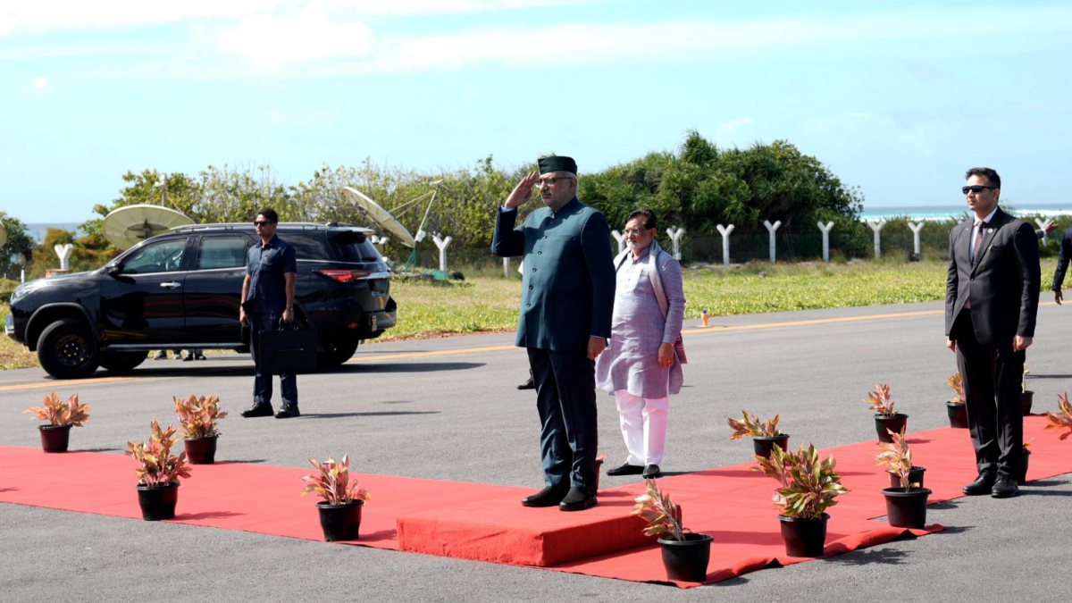 VP Radhakrishnan receives Guard of Honour in Agatti