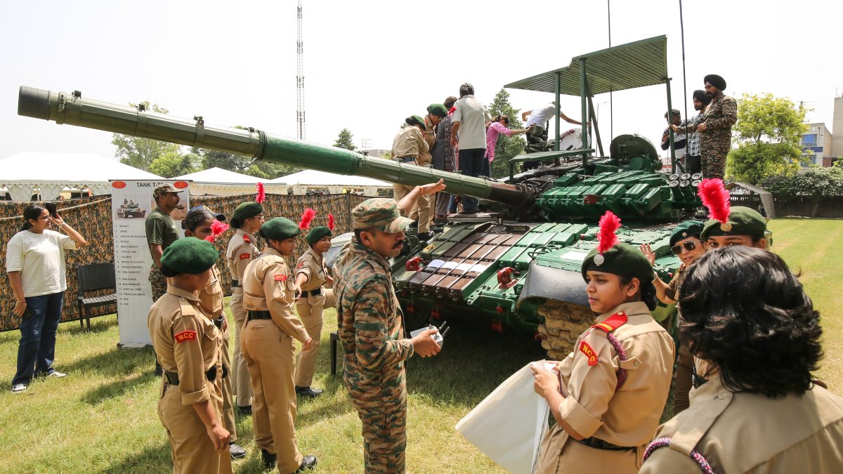 NCC cadets explore Indian Army battle tank at Amritsar exhibition