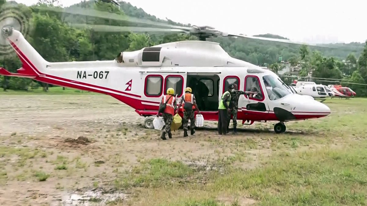 Indian relief materials airlifted to Nepal flood victims