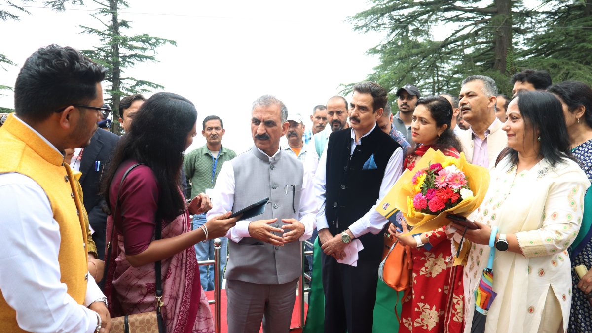 Himachal CM Sukhu arrives for Monsoon Session in Shimla