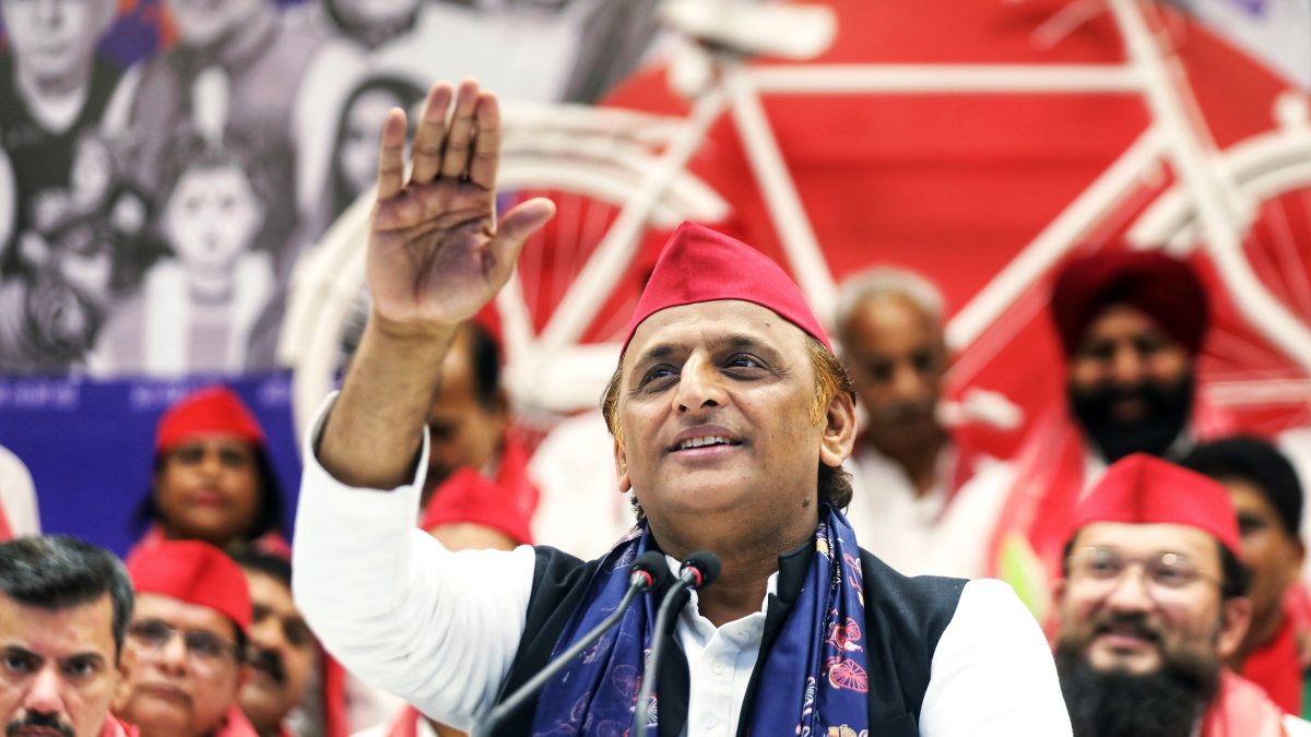 Akhilesh Yadav addresses press conference at SP office in Lucknow