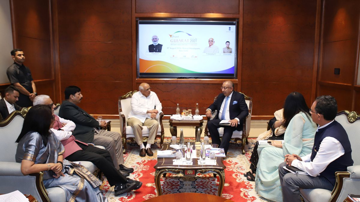 Gujarat CM meets HIF Global director at summit curtain-raiser