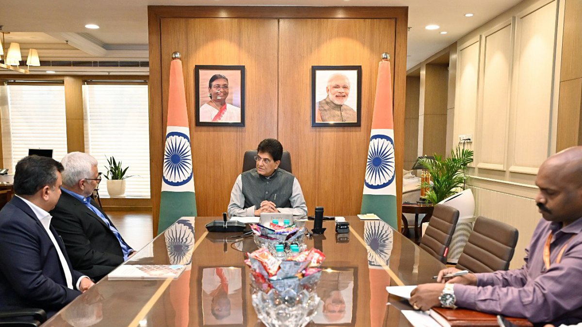Piyush Goyal meets Michelin's Vitor Silva in New Delhi