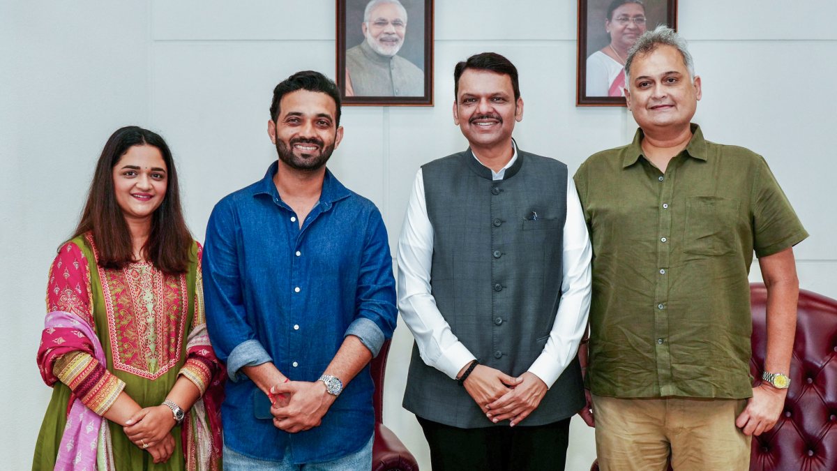 Ajinkya Rahane meets Maharashtra CM Fadnavis in Mumbai