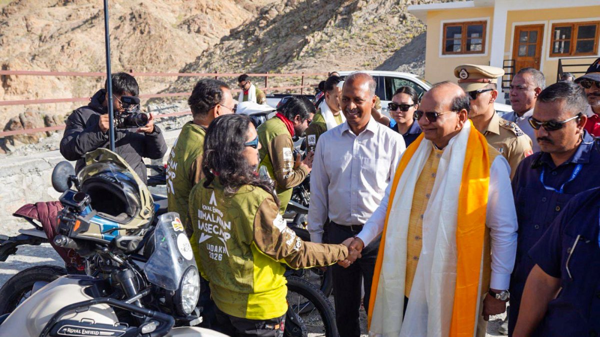 Ladakh LG meets bikers at inaugural Ladakh Bike Week