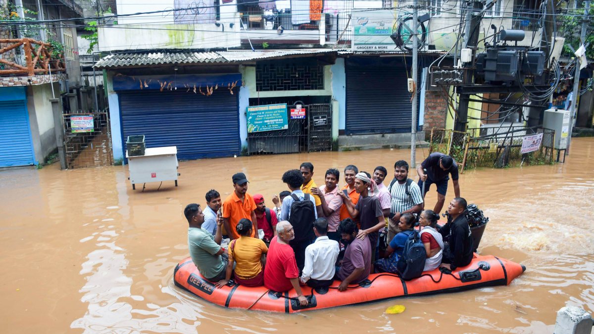 SDRF rescues residents from waterlogged Guwahati locality after heavy rain