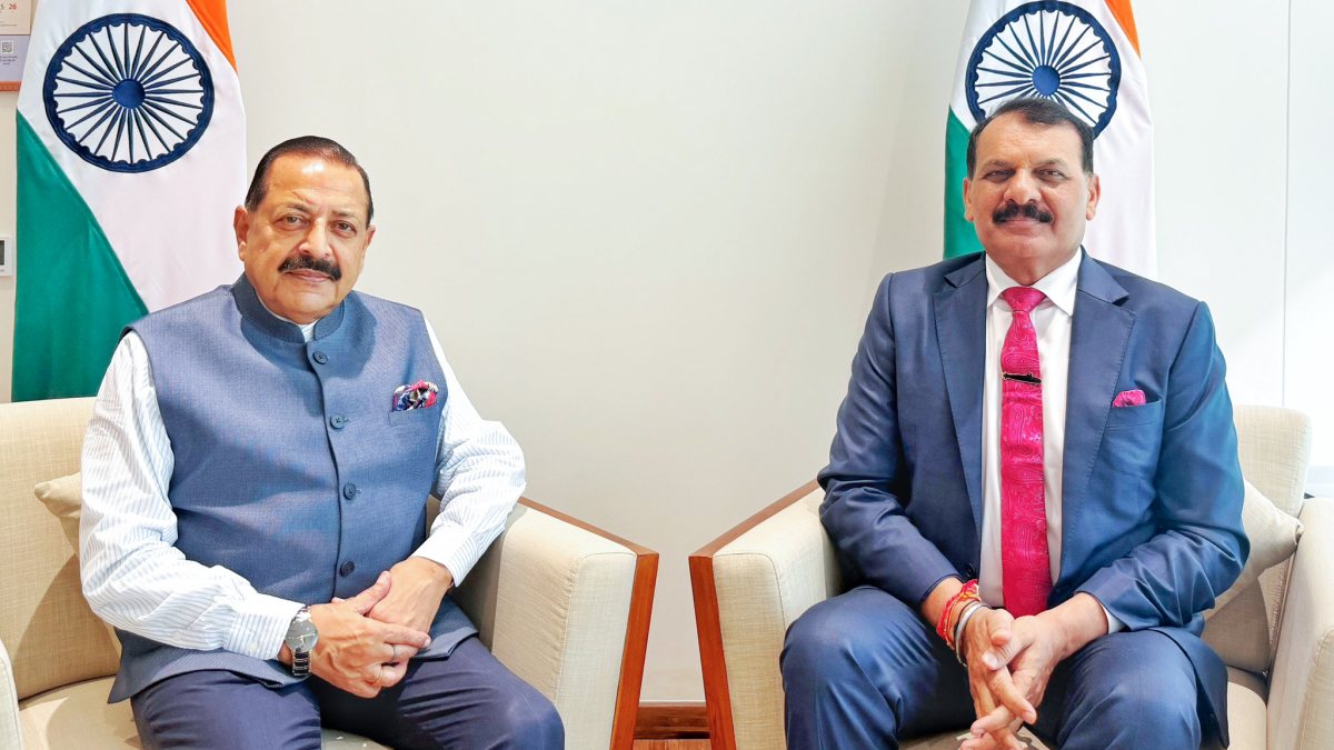 Admiral Tripathi meets MoS Jitendra Singh in New Delhi