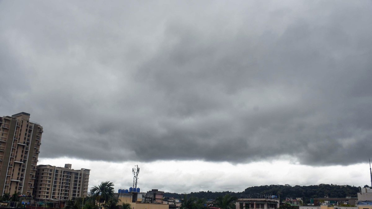 Dark clouds loom over Guwahati city sky